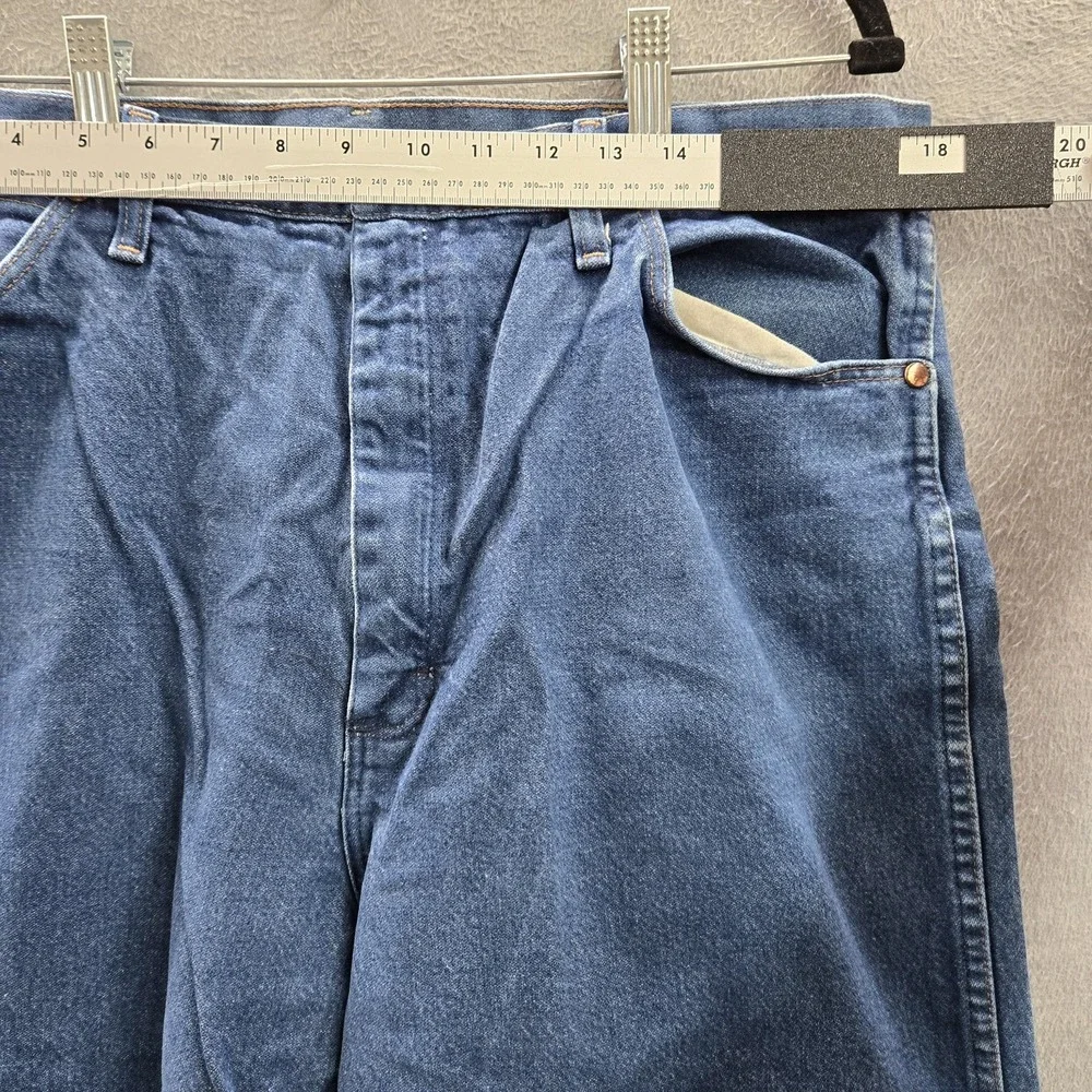 Wrangler Men Jeans 38X36 Blue Denim Cowboy Cut Classic Button‎ 34